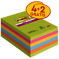Post-it Bloc-notes super sticky notes, 101 x 152 mm, ligné