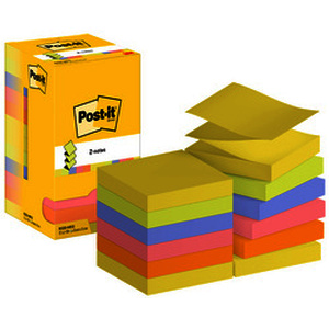 Post-it Bloc-notes adhésif z-notes, 76x76 mm, couleurs fluo