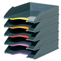 DURABLE Set corbeille à courrier VARICOLOR, gris / couleurs