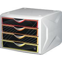 MODULE DE CLAS. CAMELEON 4 TIROIRS POLYP. BLANC/PRIORITY