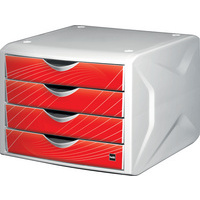MODULE DE CLAS. CAMELEON 4 TIROIRS POLYP. BLANC/RED ROOK