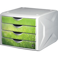 MODULE DE CLAS. CAMELEON 4 TIROIRS POLYP. BLANC/SPRINGTIME