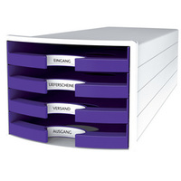 MODULE DE CLAS. IMPULS 4 TIROIRS POLYS. BLANC/LILAS