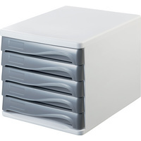 MODULE DE CLAS. 5 TIROIRS BLANC/GRIS CLAIR