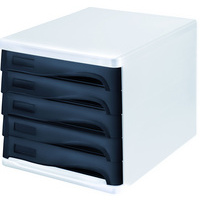 MODULE DE CLAS. 5 TIROIRS BLANC/NOIR