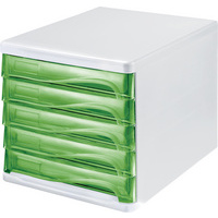 MODULE DE CLAS. 5 TIROIRS BLANC/VERT TRANS.