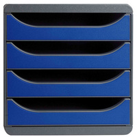 MODULE BIG-BOX 4 TIROIRS GRIS/BLEU ROYAL