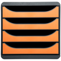 MODULE BIG-BOX 4 TIROIRS NOIR/TANGERINE