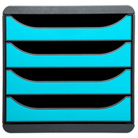 MODULE BIG-BOX 4 TIROIRS NOIR/TURQUOISE