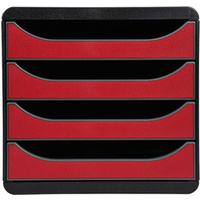 MODULE BIG-BOX 4 TIROIRS NOIR/ROUGE CARMIN