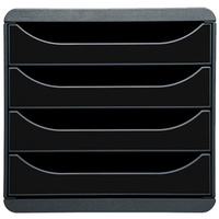 MODULE BIG-BOX 4 TIROIRS NOIR/NOIR BRILLANT