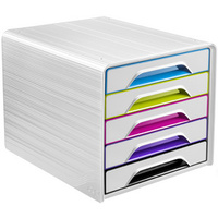 MODULE SMOOVE GLOSS 5 TIROIRS BLANC/MULTICOLOR