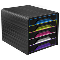 MODULE SMOOVE GLOSS 5 TIROIRS NOIR/SOBRE