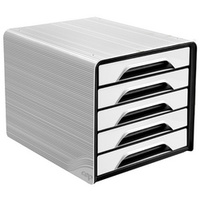 MODULE SMOOVE CLASSIC 5 TIROIRS BLANC/NOIR