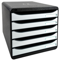 MODULE BIG-BOX PLUS 5 TIROIRS NOIR/BLANC BRILLANT
