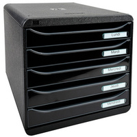 MODULE BIG-BOX PLUS 5 TIROIRS NOIR/NOIR BRILLANT