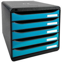 MODULE BIG-BOX PLUS 5 TIROIRS NOIR/TURQUOISE BRILLANT