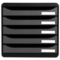 MODULE BIG-BOX PLUS 5 TIROIRS NOIR/ARGENT