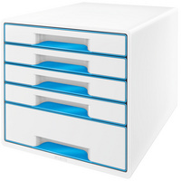 MODULE CLASS. WOW CUBE 5 TIROIRS BLANC/BLEU