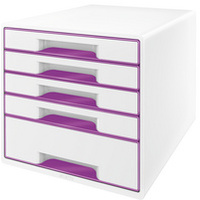 MODULE CLASS. WOW CUBE 5 TIROIRS BLANC/VIOLET