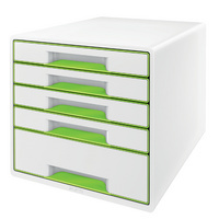 MODULE CLASS. WOW CUBE 5 TIROIRS BLANC/VERT