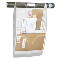 CEP Présentoir mural, A4, 5 compartiments, blanc/transparent