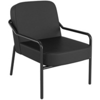 PAPERFLOW Fauteuil visiteur MEDSO RUND M, simili-cuir, noir