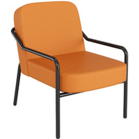PAPERFLOW Fauteuil visiteur MEDSO RUND M simili-cuir, orange