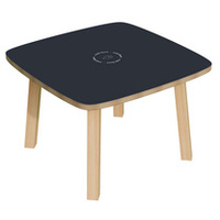PAPERFLOW Table d'appoint WOODY, en bois massif, anthracite