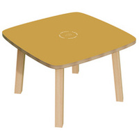 PAPERFLOW Table d'appoint WOODY, en bois massif, jaune