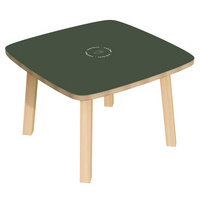 PAPERFLOW Table d'appoint WOODY, en bois massif, vert