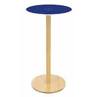 PAPERFLOW Table haute Woody, diam. 600 mm, bleu/hêtre