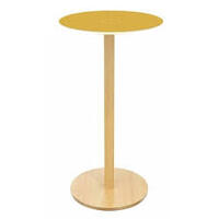 PAPERFLOW Table haute Woody, diam. 600 mm, jaune/hêtre