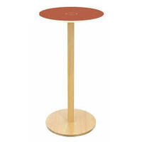 PAPERFLOW Table haute Woody, diam. 600 mm, rouge/hêtre