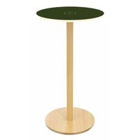 PAPERFLOW Table haute Woody, diam. 600 mm, vert/hêtre