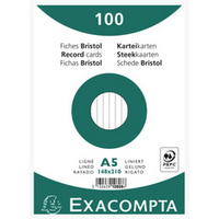 EXACOMPTA Fiches bristol, A5, quadrillé, blanc