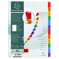 EXACOMPTA Intercalaires en carton 1-12, A4, 12 touches