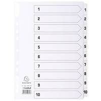 EXACOMPTA Intercalaires en carton 1-10, A4, 10 touches