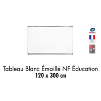 TAB. BLANC EMAILLE NF EDUC.   120 X 300 CM