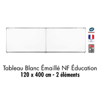 TAB. BLANC EMAILLE NF EDUC.   120 X 400 CM - 2 ELEMENTS