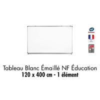 TAB. BLANC EMAILLE NF EDUC.   120 X 400 CM - 1 ELEMENT