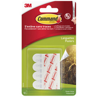3M Command Languette autocollante pour posters, S, blanc