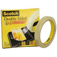 3M Scotch Ruban adhésif double face 665, 12 mm x 32,9 m