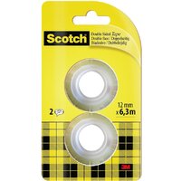 3M Scotch Ruban adhésif double face 665, 12 mm x 6,3 m