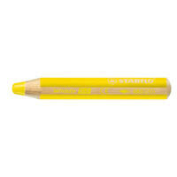 STABILO Crayon multi-talents woody 3 en 1, rond, jaune