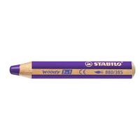 STABILO Crayon multi-talents woody 3 en 1, rond, violet