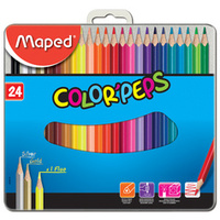 Maped Crayon de couleur triangulaire COLOR'PEPS, étui métal