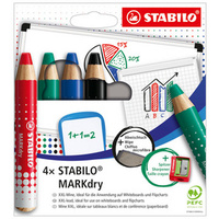 STABILO Crayon marqueur MARKdry, étui de 4