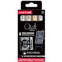uni-ball Marqueur craie Chalk marker PWE5M/4 PF, étui de 4