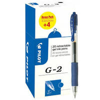 PILOT Stylo roller à encre gel G-2 PLUS 05, VALUE PACK, bleu
